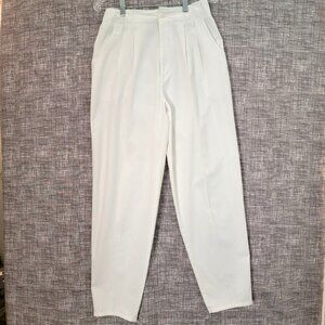 Vintage Hunts Point Womens Dress Pants Size 12 Pleated Front White Career Wear